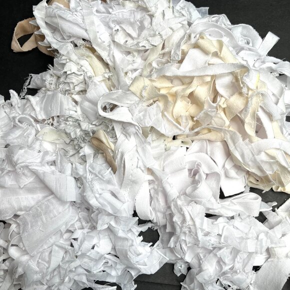 ❤️3/$30! 1/2# Lb Fabric Bundle Lot White Ruffle Fringe Mummy Halloween Cosplay - Picture 3 of 6